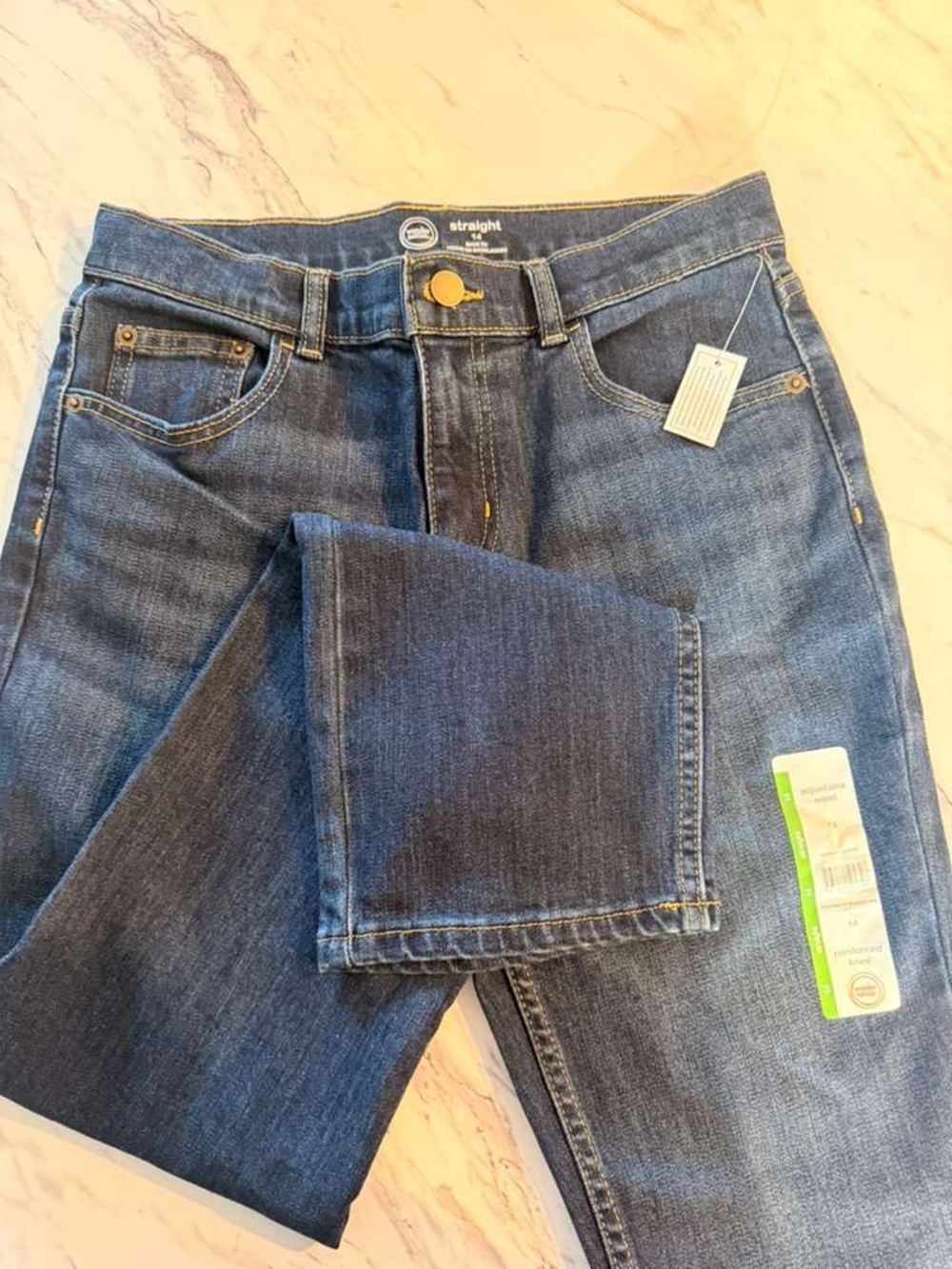 wonder nation Straight-Leg Jeans - Dark Blue Denim